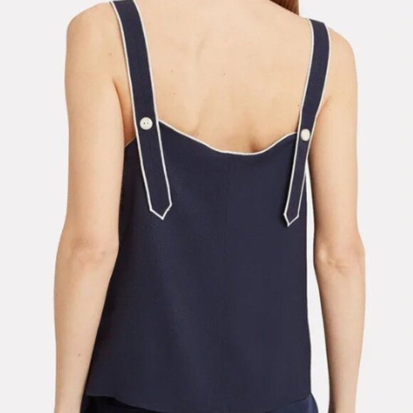 Rag & Bone Women’s Navy Tia Sleeveless Button Trimmed Tank Top Size Medium - Picture 2 of 7